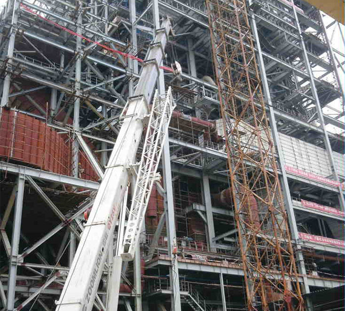 锅炉炉膛检修升降平台安装